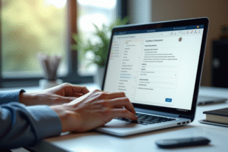 Bureau professionnel avec écran Outlook affichant inrae fr
