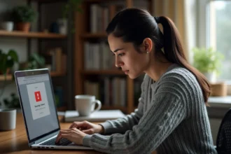 Femme frustrée face à un message d'erreur de connexion sur son compte Altaya bloqué