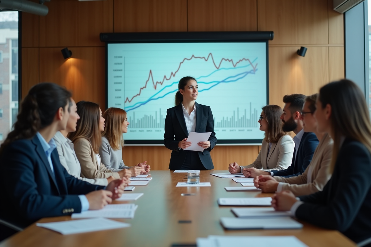 Jeune femme discutant de l