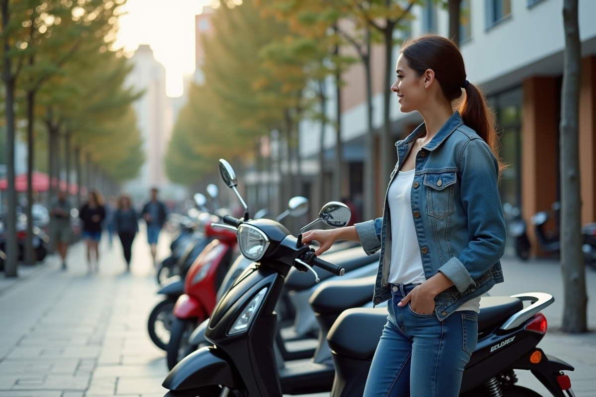 Femme vérifiant le tableau de bord d