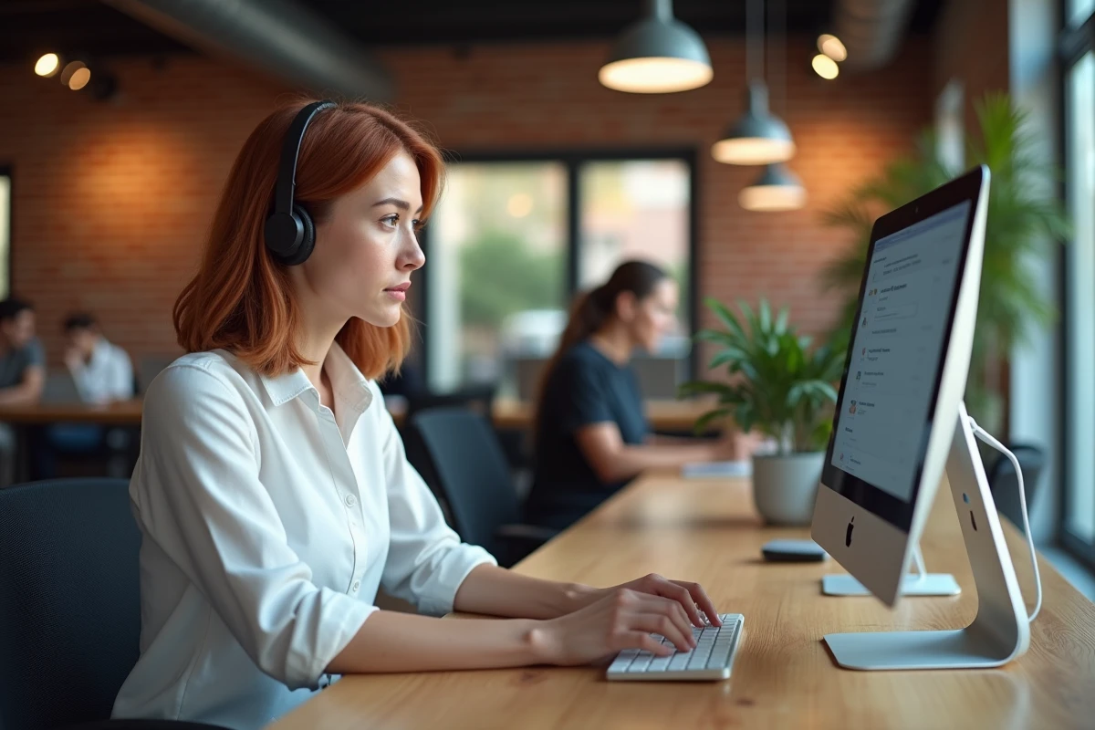 Jeune femme contactant le service client Altaya pour débloquer l'accès à son compte en ligne