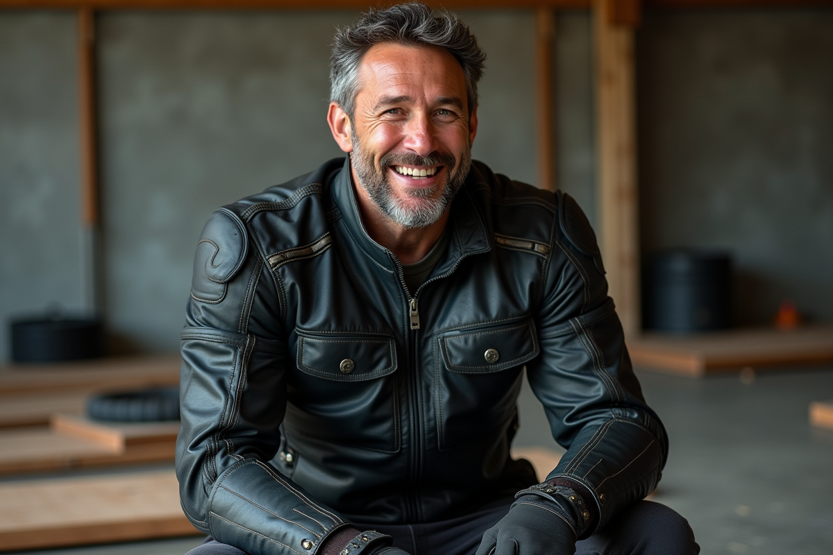 Stuntman en entraînement dans une salle de gym